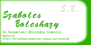 szabolcs bolcshazy business card